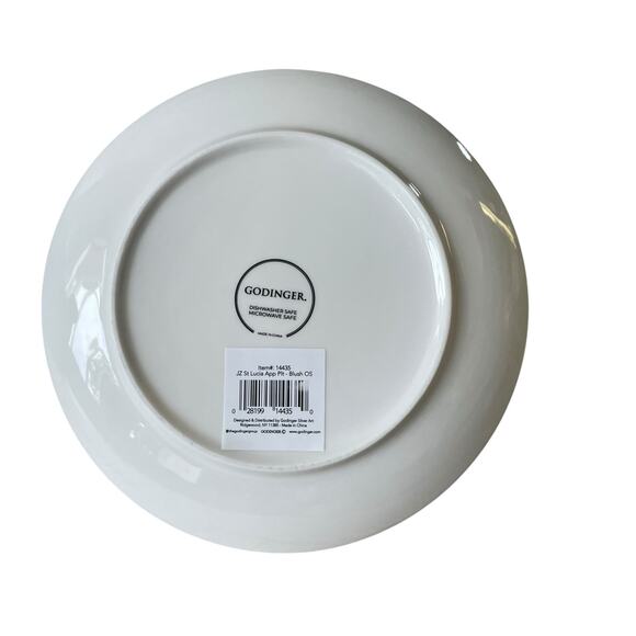 Godinger Porcelain Appetizer Plates 8.25" Pink & White Geometric Set of 4 NEW - Picture 11 of 11